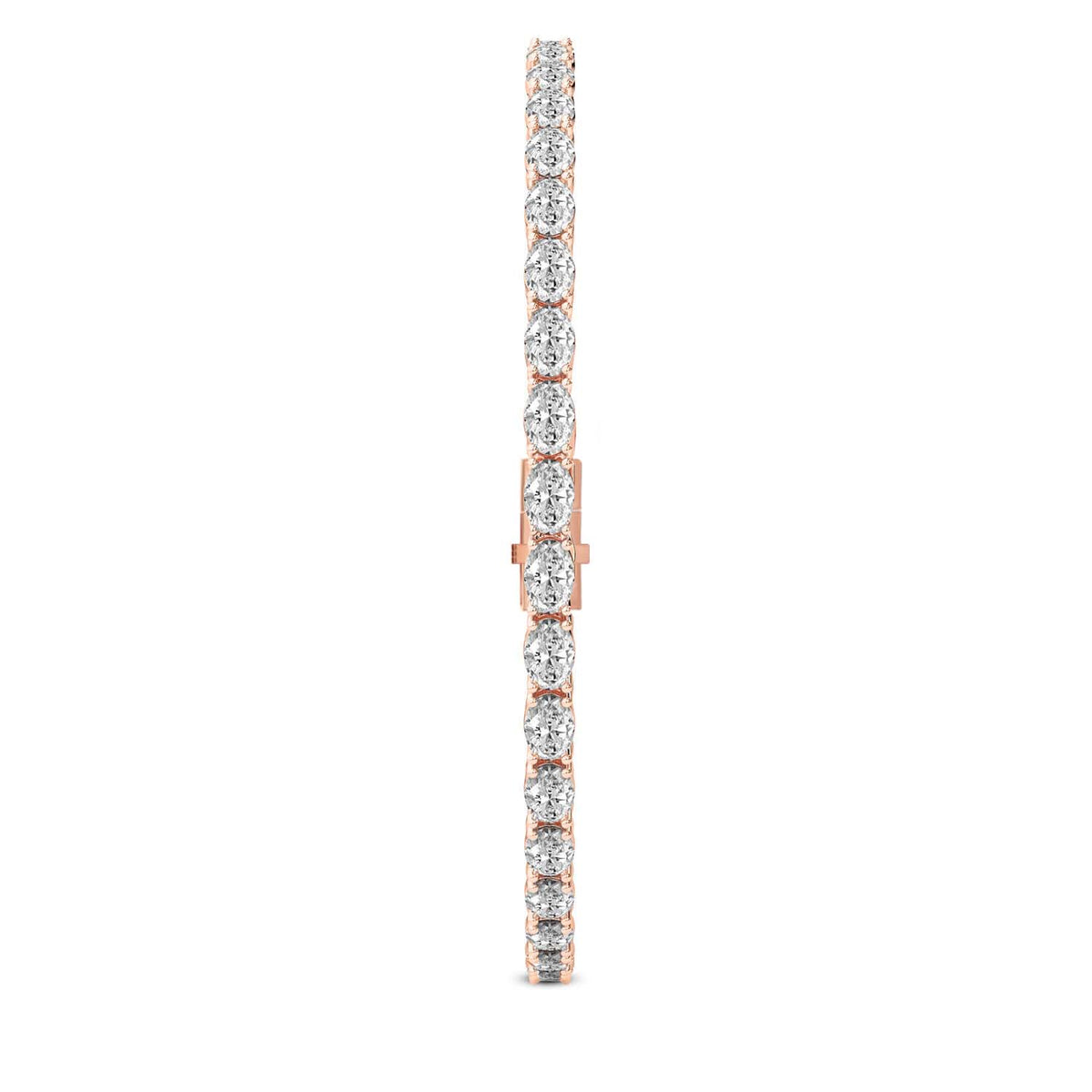 Lab Grown Diamond 6.56 Carat Oval Tennis Bracelet 14KY