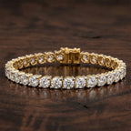 5.48 Carat 14K Gold Round cut Tennis Bracelet