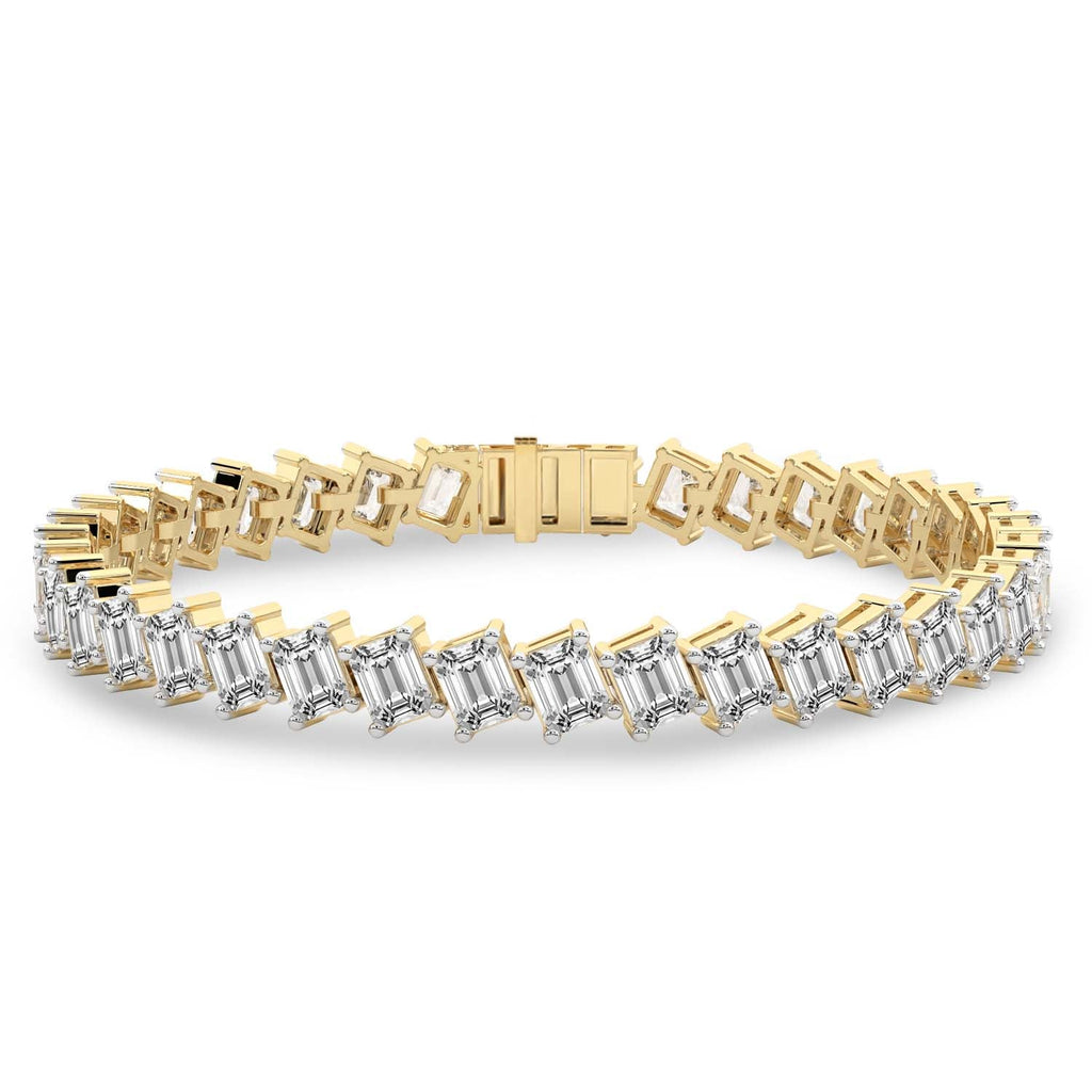 16.79 Carat 14K Gold Baguette Link Bracelet