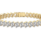 16.79 Carat 14K Gold Baguette Link Bracelet