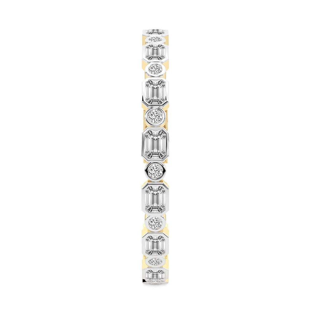 8.08 Carat 14K Gold Emerald and Round Brilliant Cut Bracelet