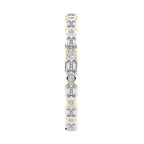 8.08 Carat 14K Gold Emerald and Round Brilliant Cut Bracelet