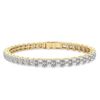 11.25 Carat 14K Gold Round and Baguette Two Tone Bracelet