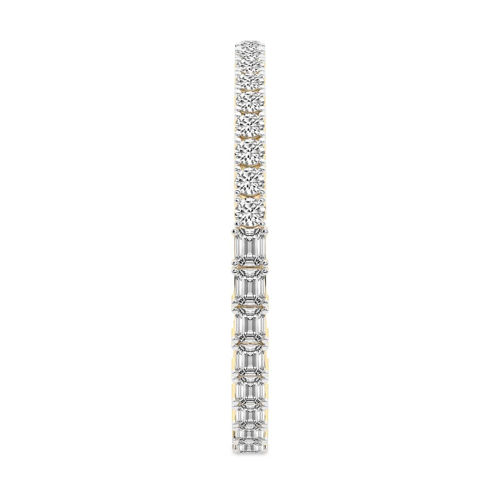 11.25 Carat 14K Gold Round and Baguette Two Tone Bracelet