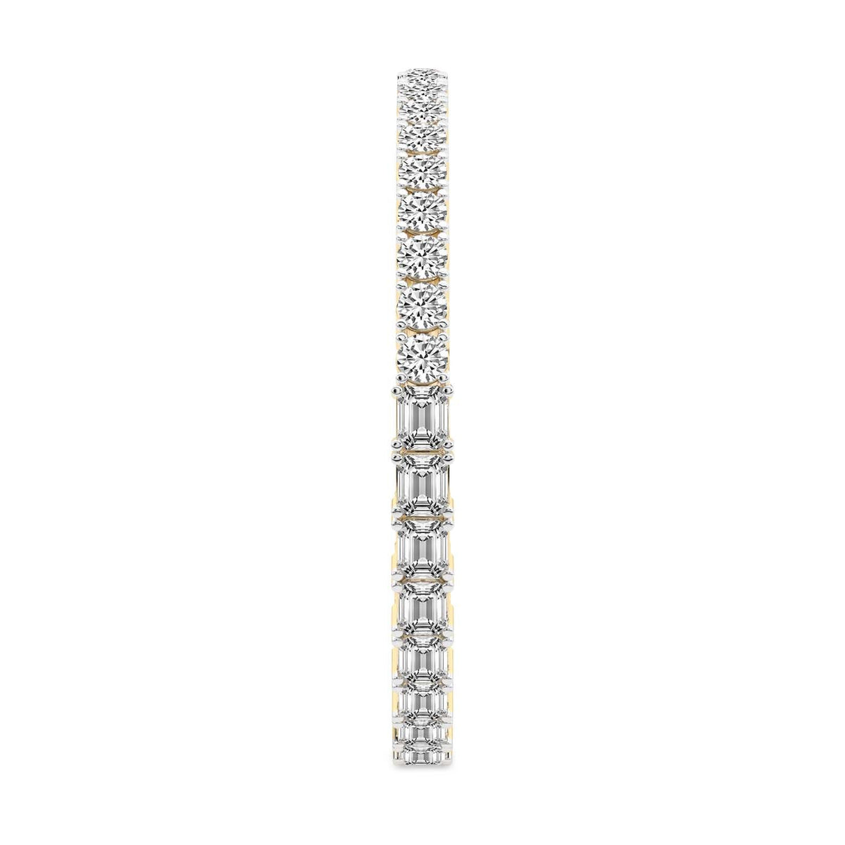 11.25 Carat 14K Gold Round and Baguette Two Tone Bracelet