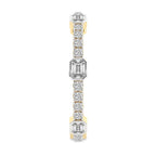 4.13 Carat 14K Gold Emerald and Round Cut Mixed Link Bracelet