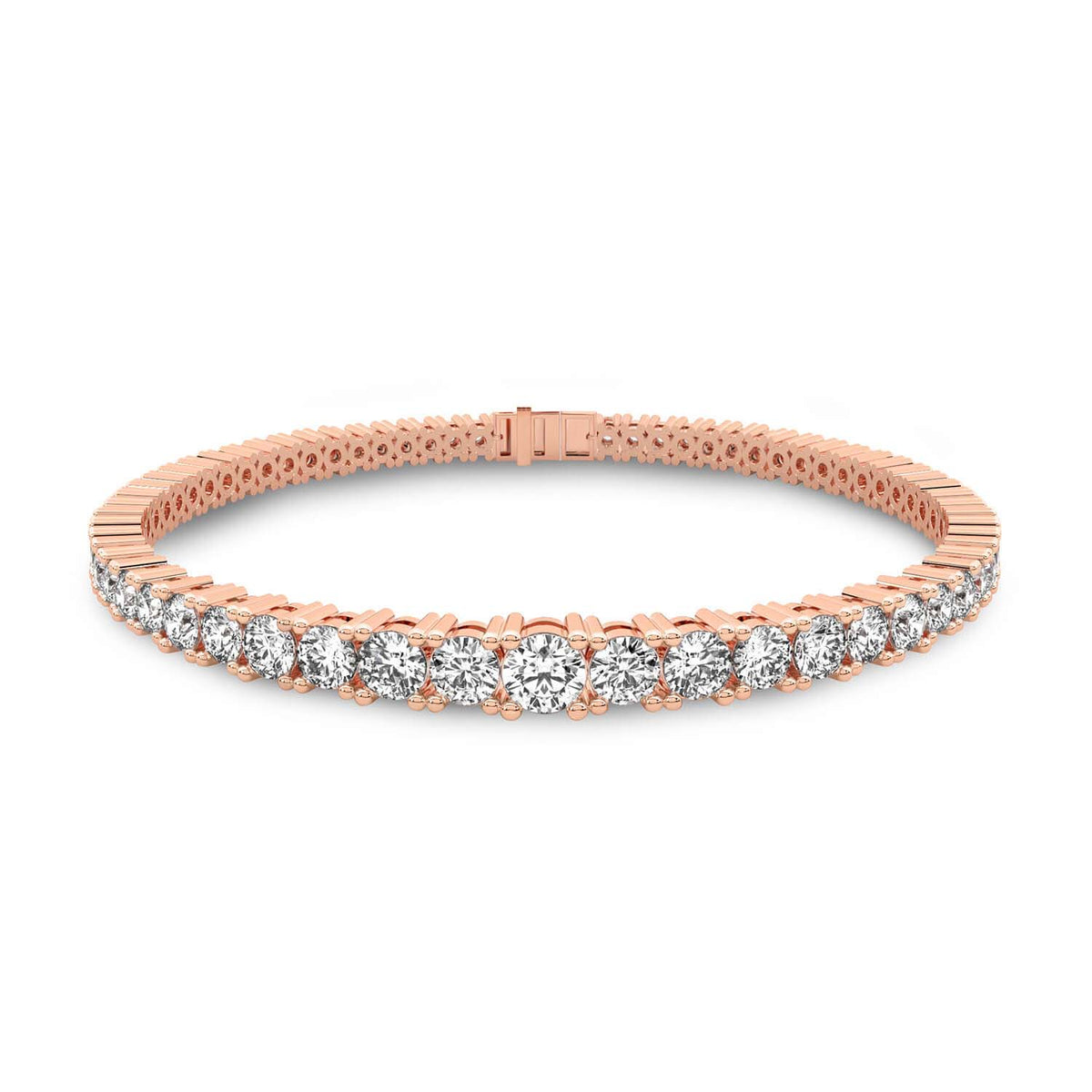 Lab Grown Diamond 8.63 Carat Graduated Tennis Bracelet 14KW