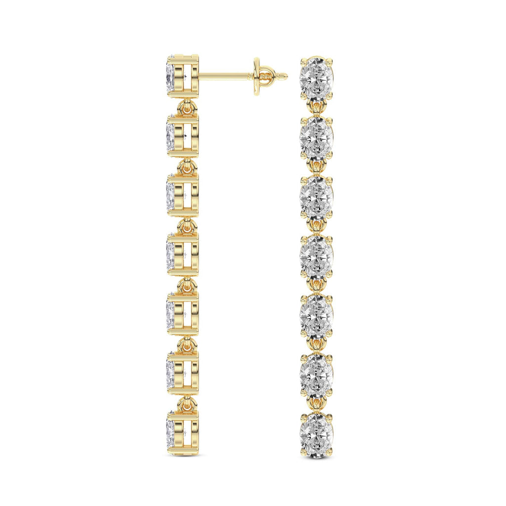 2.1 Carat Oval Grace Line Earrings 14K