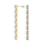 2.1 Carat Oval Grace Line Earrings 14K
