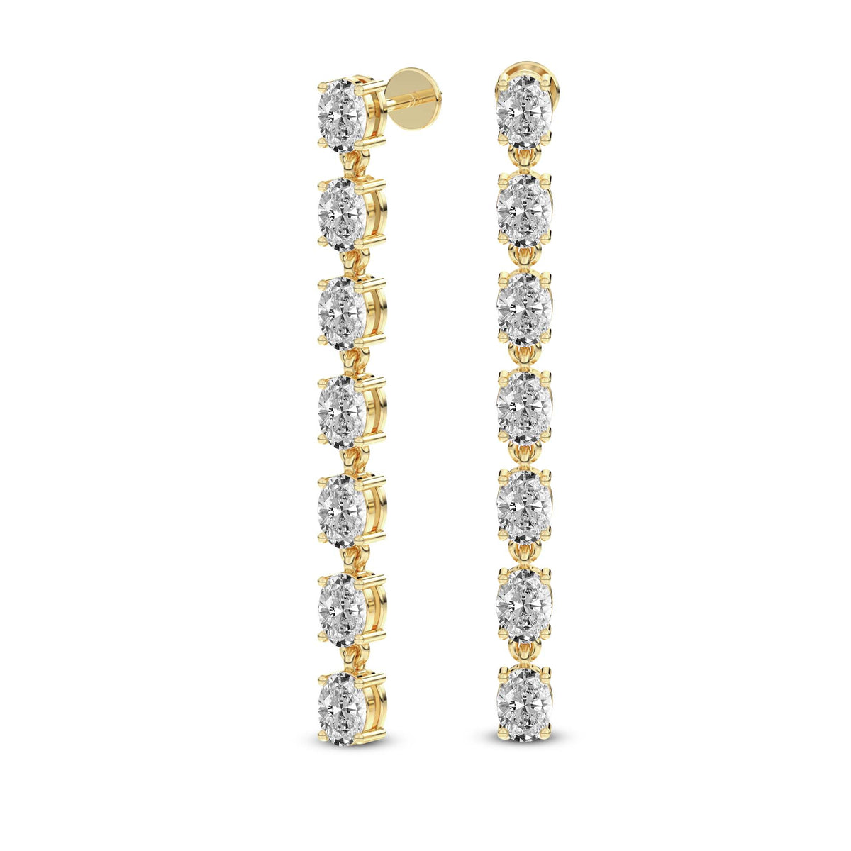 2.1 Carat Oval Grace Line Earrings 14K
