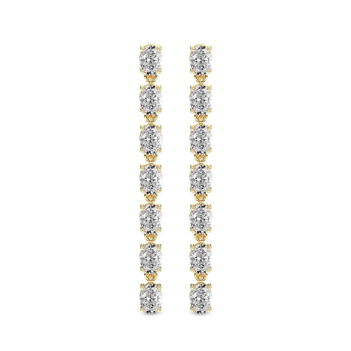 2.1 Carat Oval Grace Line Earrings 14K