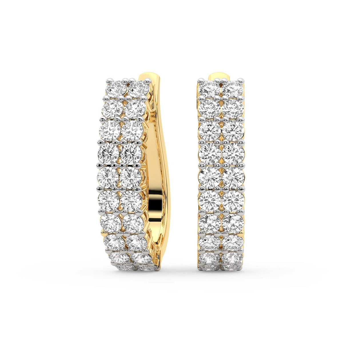 1.16 Carat Round Luxe Brilliance Hoops Diamond Earrings 14K