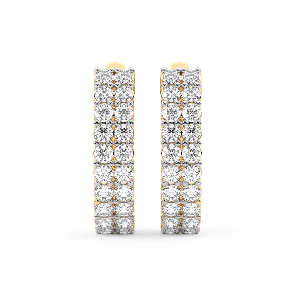 1.16 Carat Round Luxe Brilliance Hoops Diamond Earrings 14K