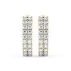 1.16 Carat Round Luxe Brilliance Hoops Diamond Earrings 14K