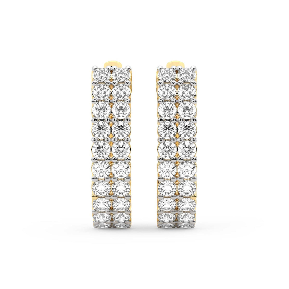 1.16 Carat Round Luxe Brilliance Hoops Diamond Earrings 14K