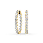 4.25 Carat Eternity Glow Hoops Diamond Earrings 14K