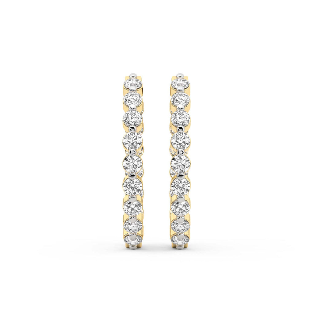 4.25 Carat Eternity Glow Hoops Diamond Earrings 14K