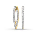 2.17 Carat Round Serenity Spark Hoops Diamond Earrings 14K