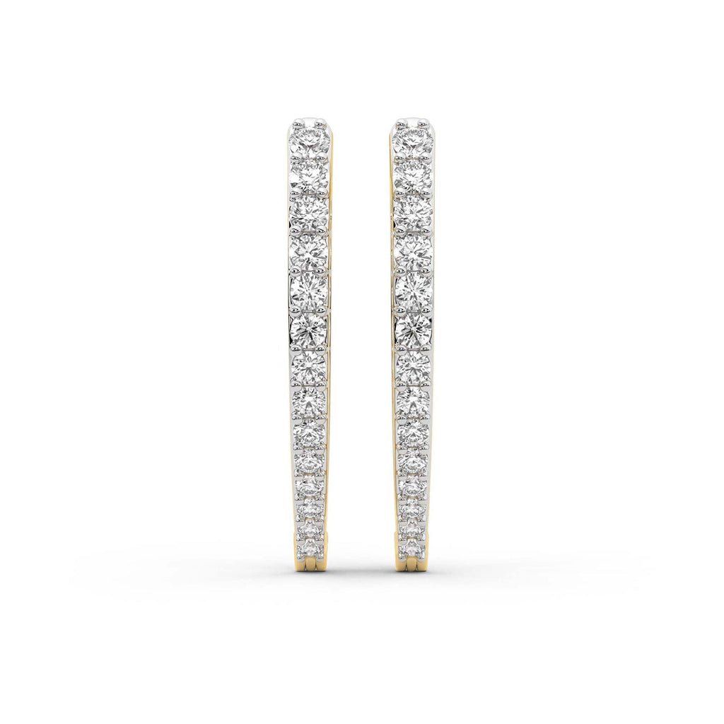 2.17 Carat Round Serenity Spark Hoops Diamond Earrings 14K