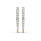 2.17 Carat Round Serenity Spark Hoops Diamond Earrings 14K