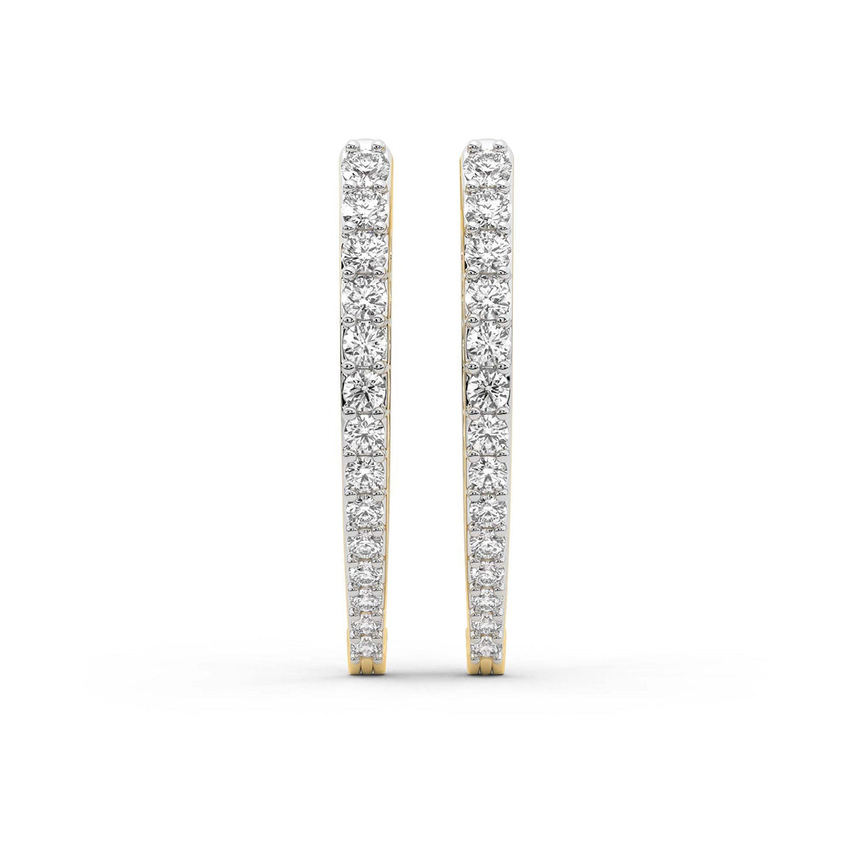 2.17 Carat Round Serenity Spark Hoops Diamond Earrings 14K