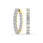 4.7 Carat 14K Gold Emerald Cut Hoop Earring