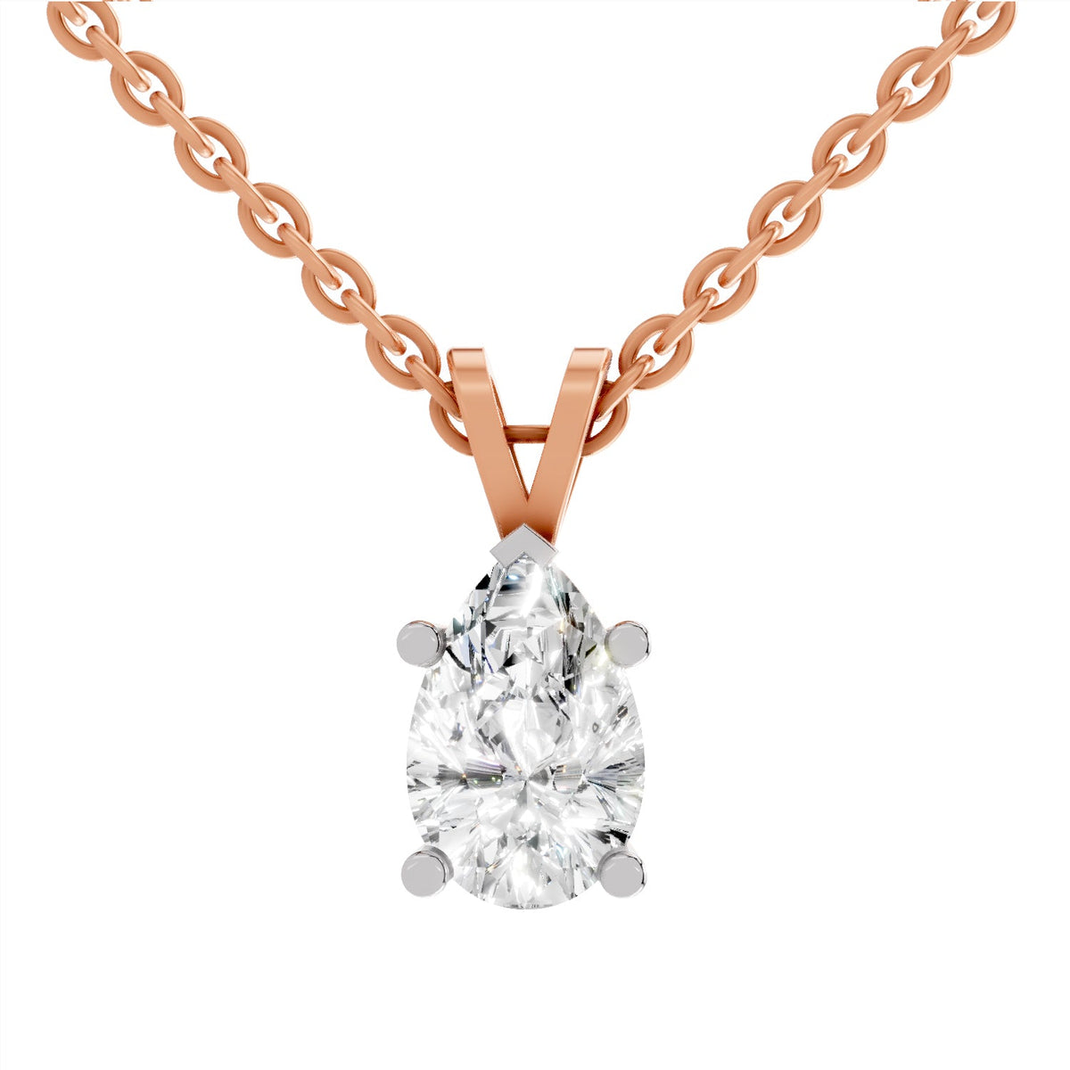Exquisite Pear Solitaire Diamond Pendant