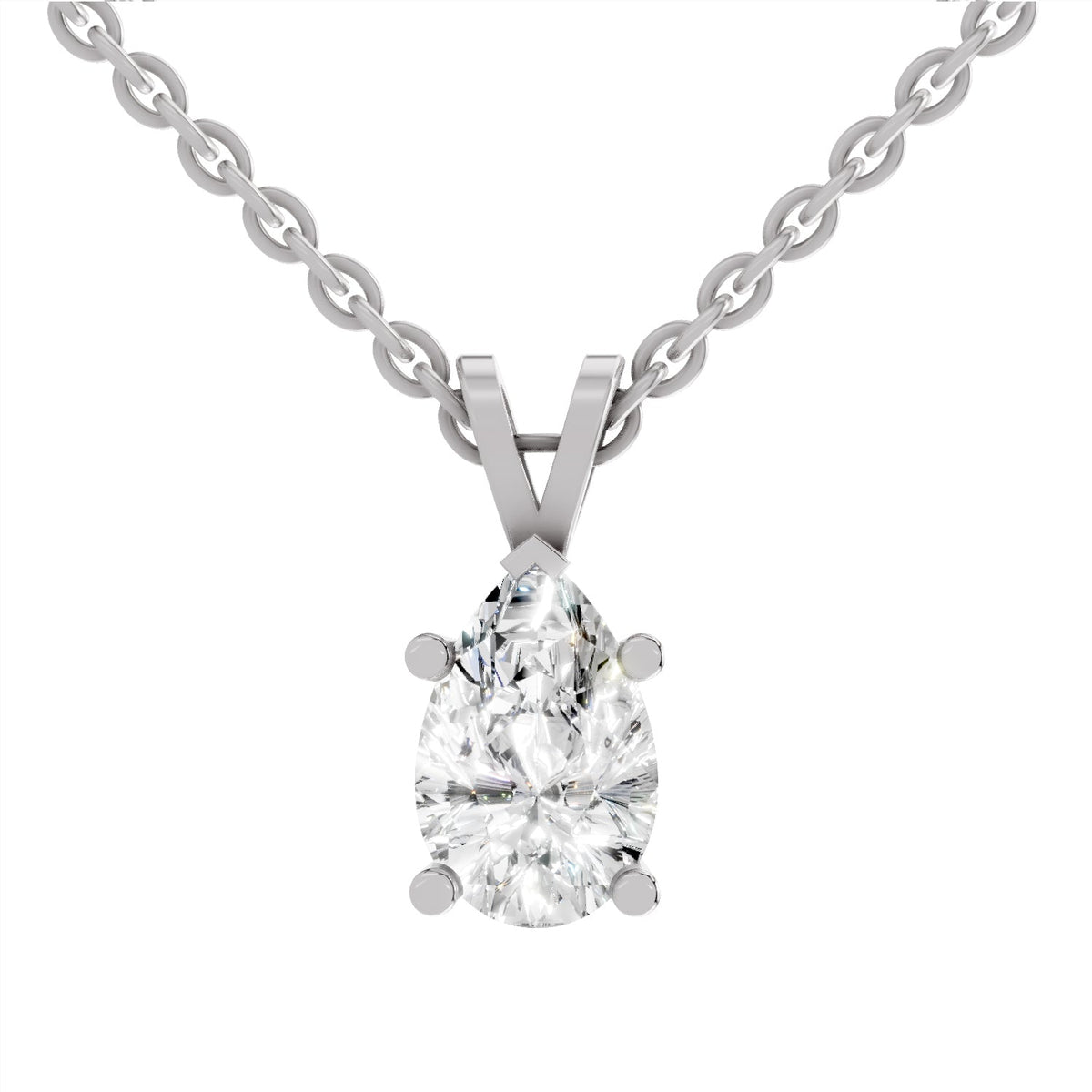 Exquisite Pear Solitaire Diamond Pendant