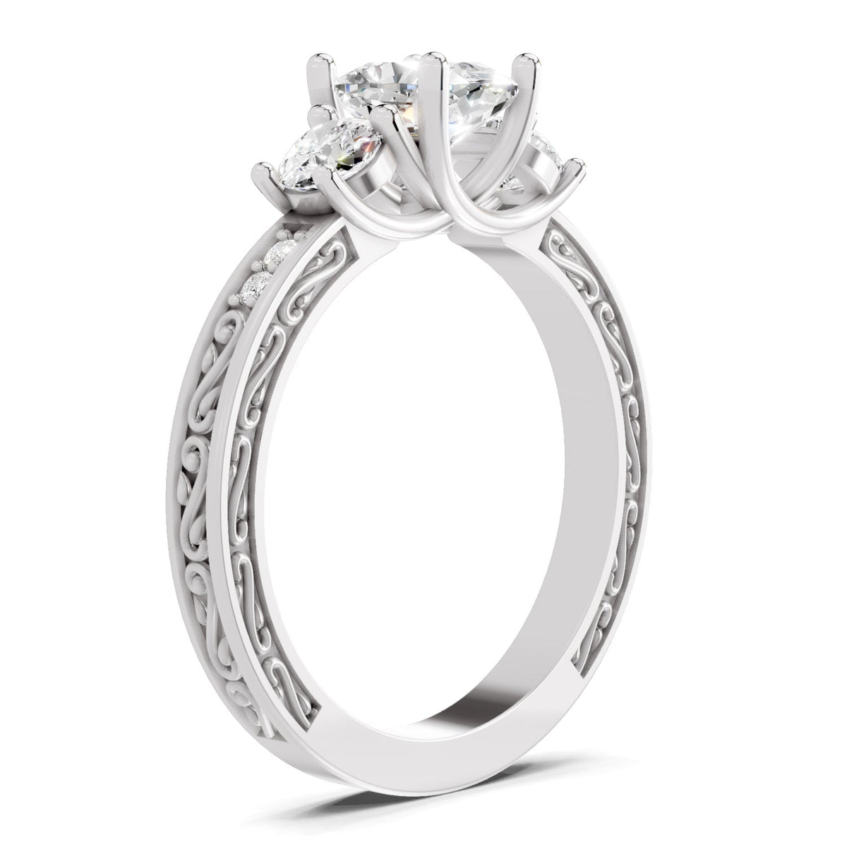 Lustrous Cushion Solitaire Diamond Ring