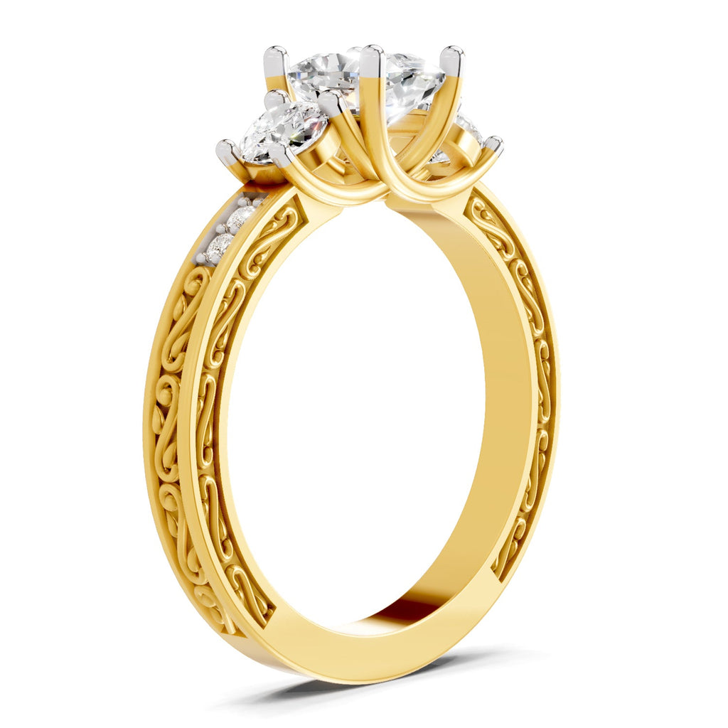 Lustrous Cushion Solitaire Diamond Ring