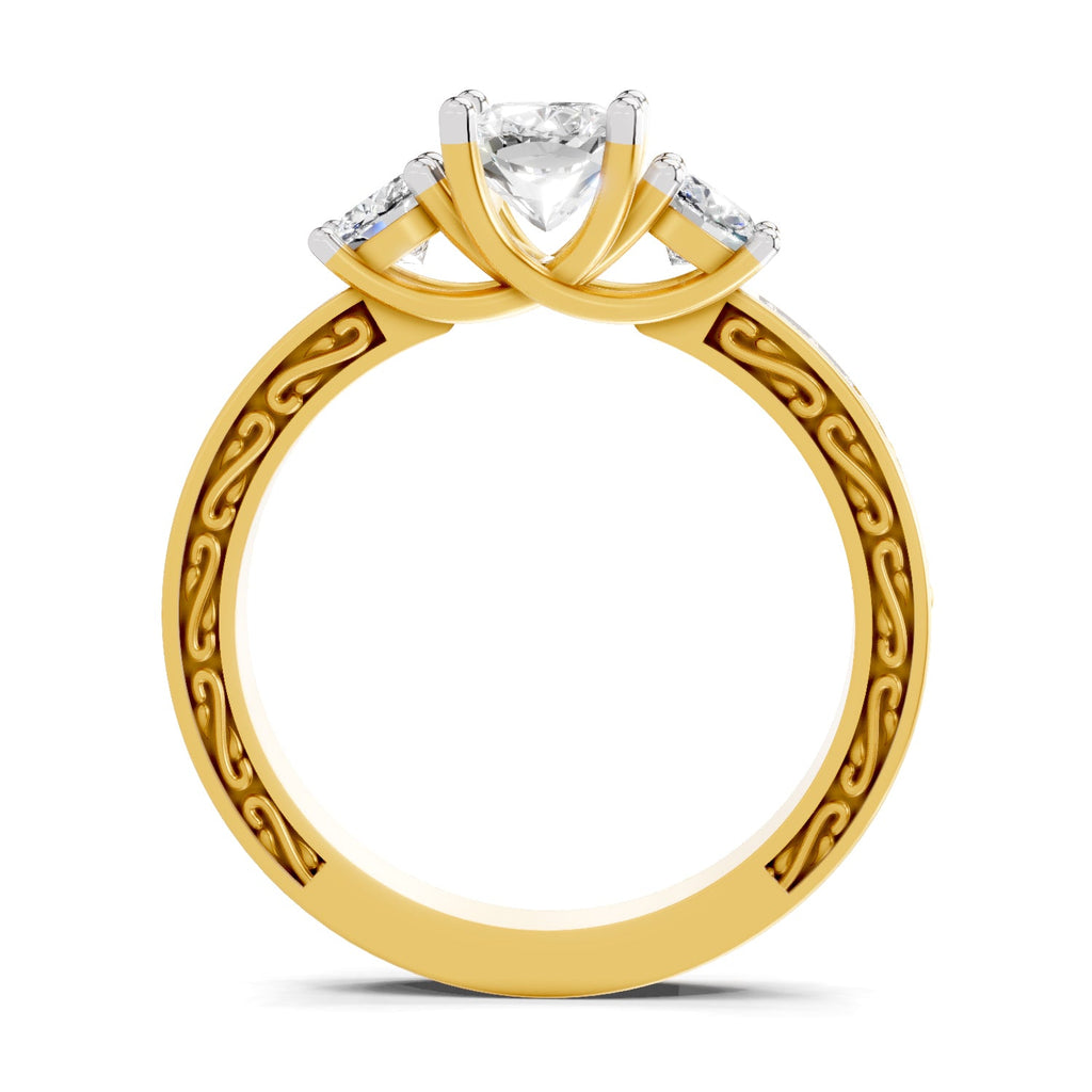Lustrous Cushion Solitaire Diamond Ring