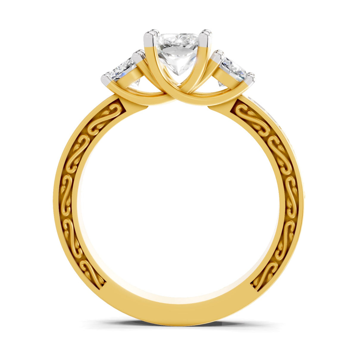 Lustrous Cushion Solitaire Diamond Ring
