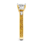 Lustrous Cushion Solitaire Diamond Ring
