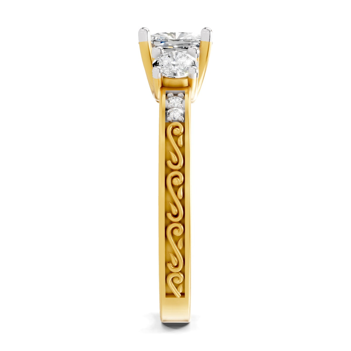 Lustrous Cushion Solitaire Diamond Ring