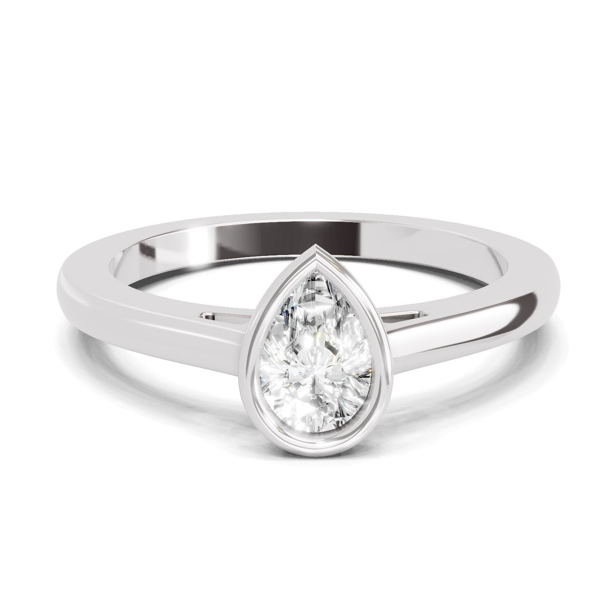 Luminous Pear Solitaire Diamond Ring