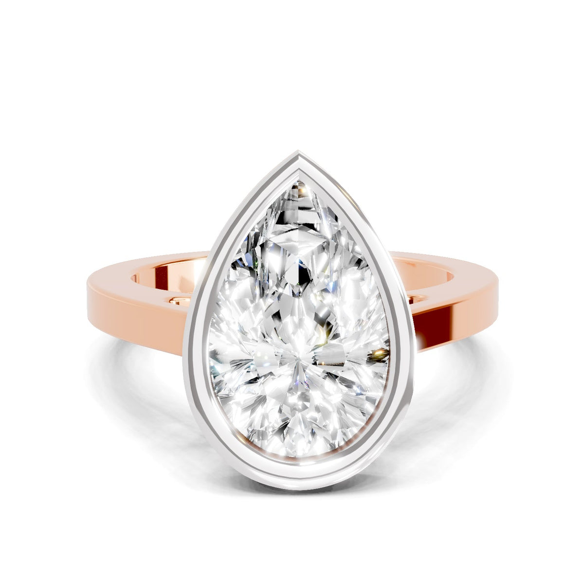 Radiant Pear Solitaire Diamond Ring