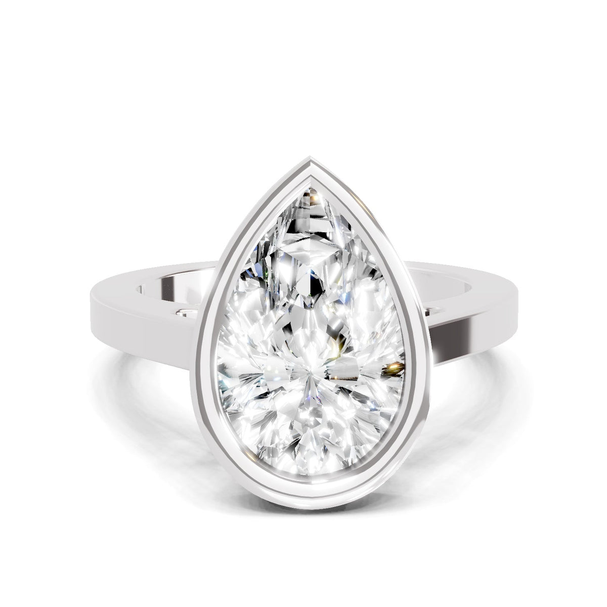 Radiant Pear Solitaire Diamond Ring