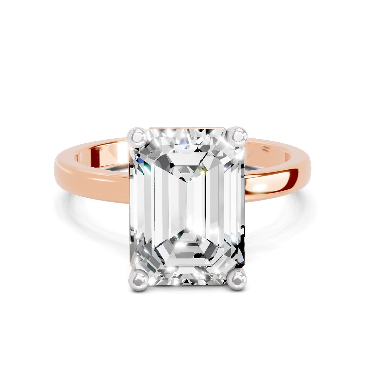 Celestial Emerald-Cut Solitaire Diamond Ring