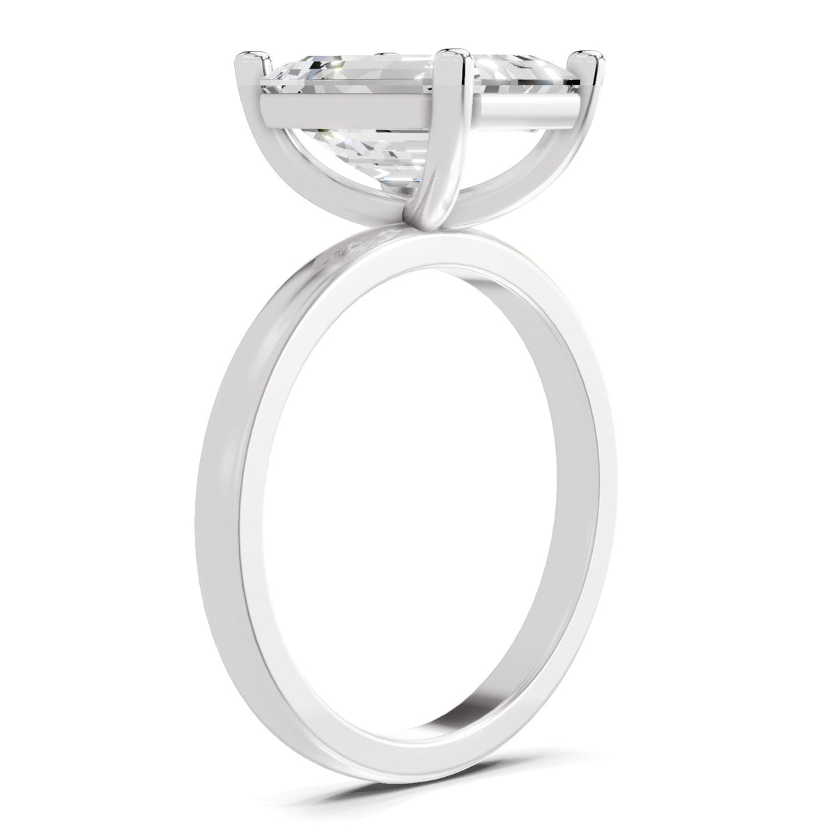 Celestial Emerald-Cut Solitaire Diamond Ring