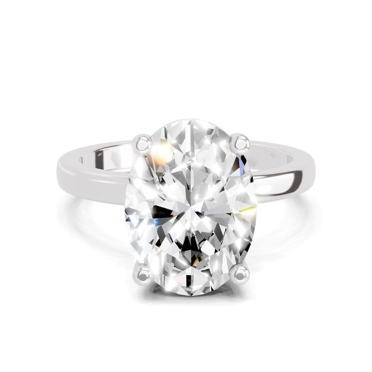 Regal Oval Solitaire Diamond Ring