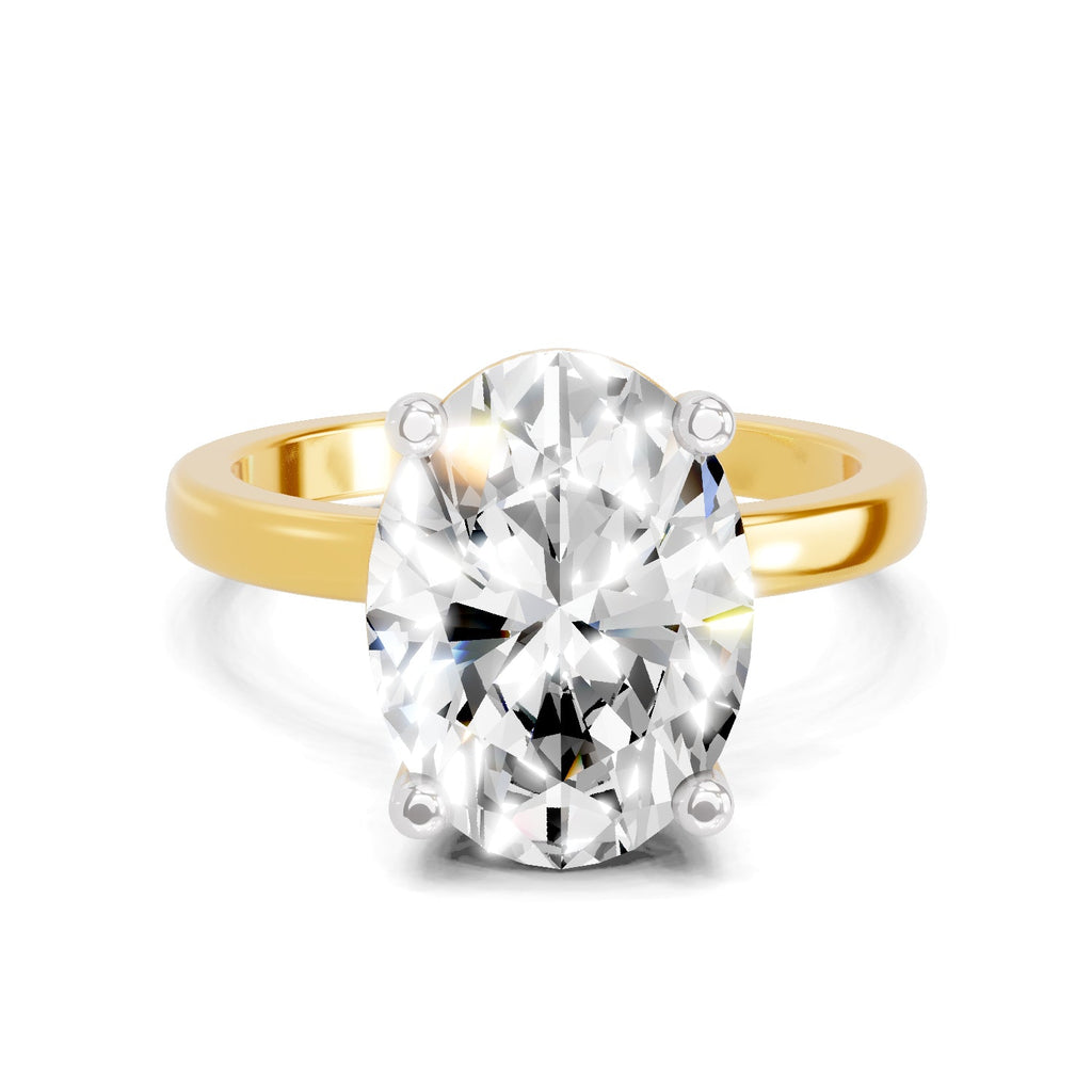 Regal Oval Solitaire Diamond Ring