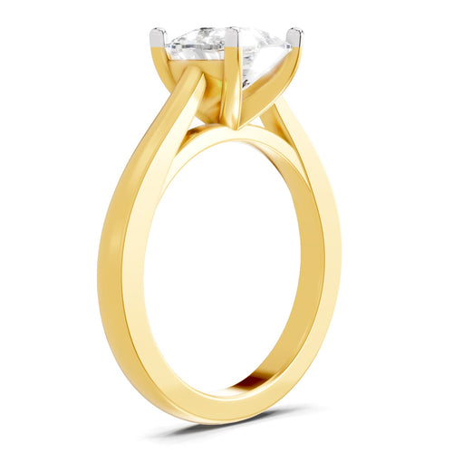Captivating Cushion Solitaire Diamond Ring