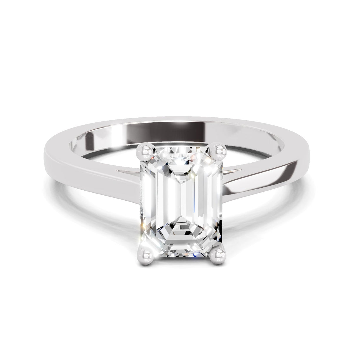 Sublime Emerald-Cut Solitaire Diamond Ring