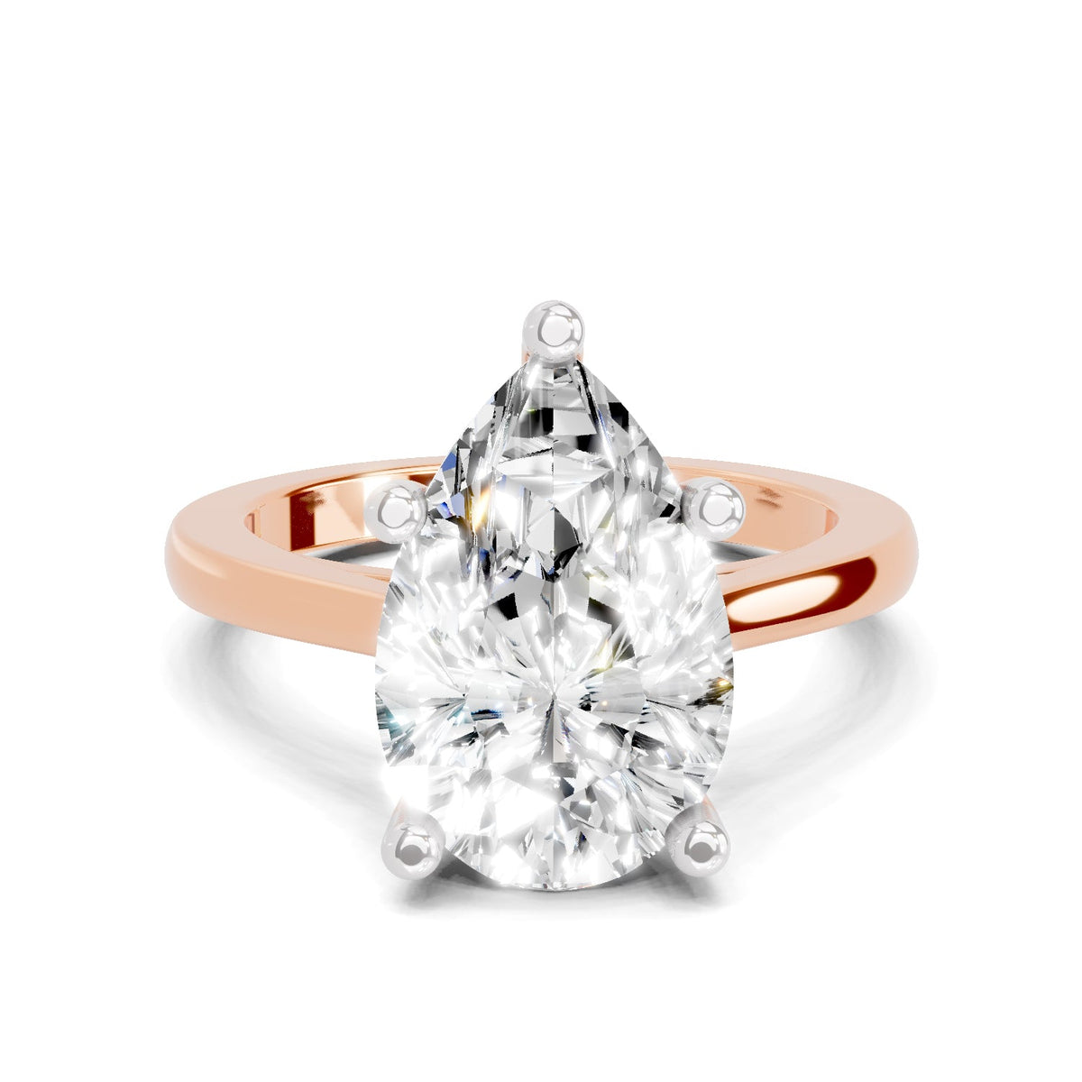 Lustrous Pear Solitaire Diamond Ring