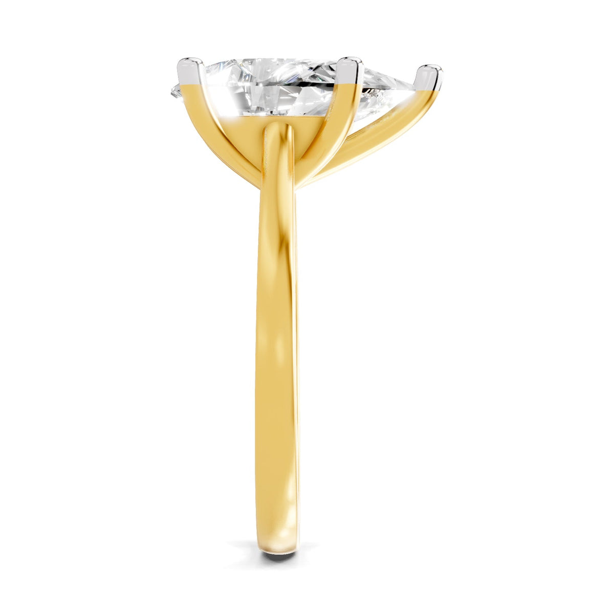 Lustrous Pear Solitaire Diamond Ring
