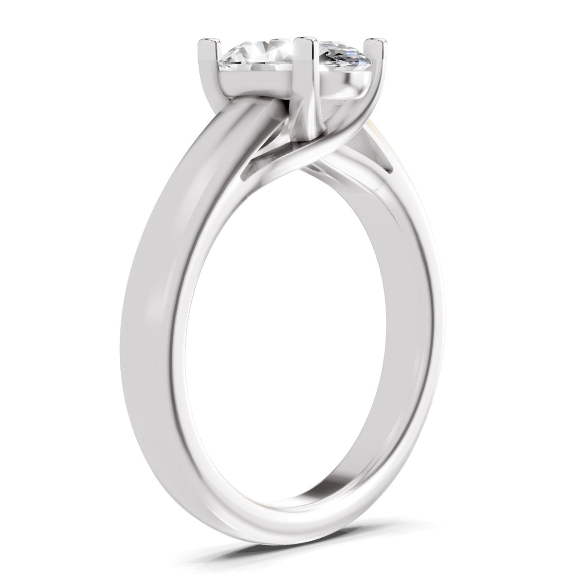 Refined Oval Solitaire Diamond Ring