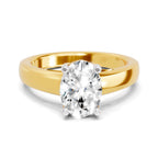 Refined Oval Solitaire Diamond Ring