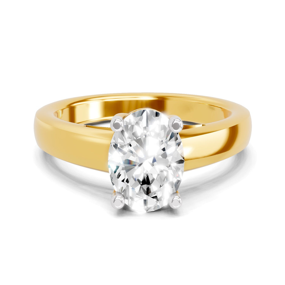 Refined Oval Solitaire Diamond Ring