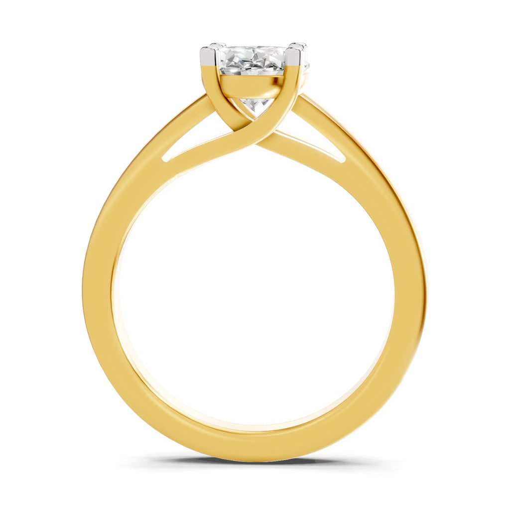 Refined Oval Solitaire Diamond Ring