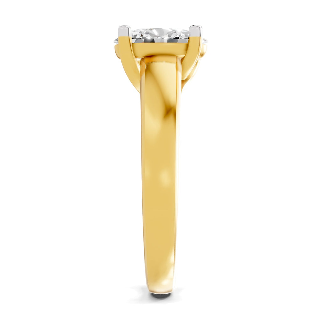 Refined Oval Solitaire Diamond Ring